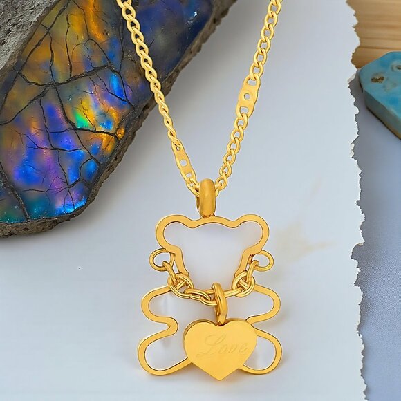 🆕️Charming Teddy 18K Gold Plated Necklace - Dainty & Elegant Bear Charm🧸💫 - Picture 6 of 12
